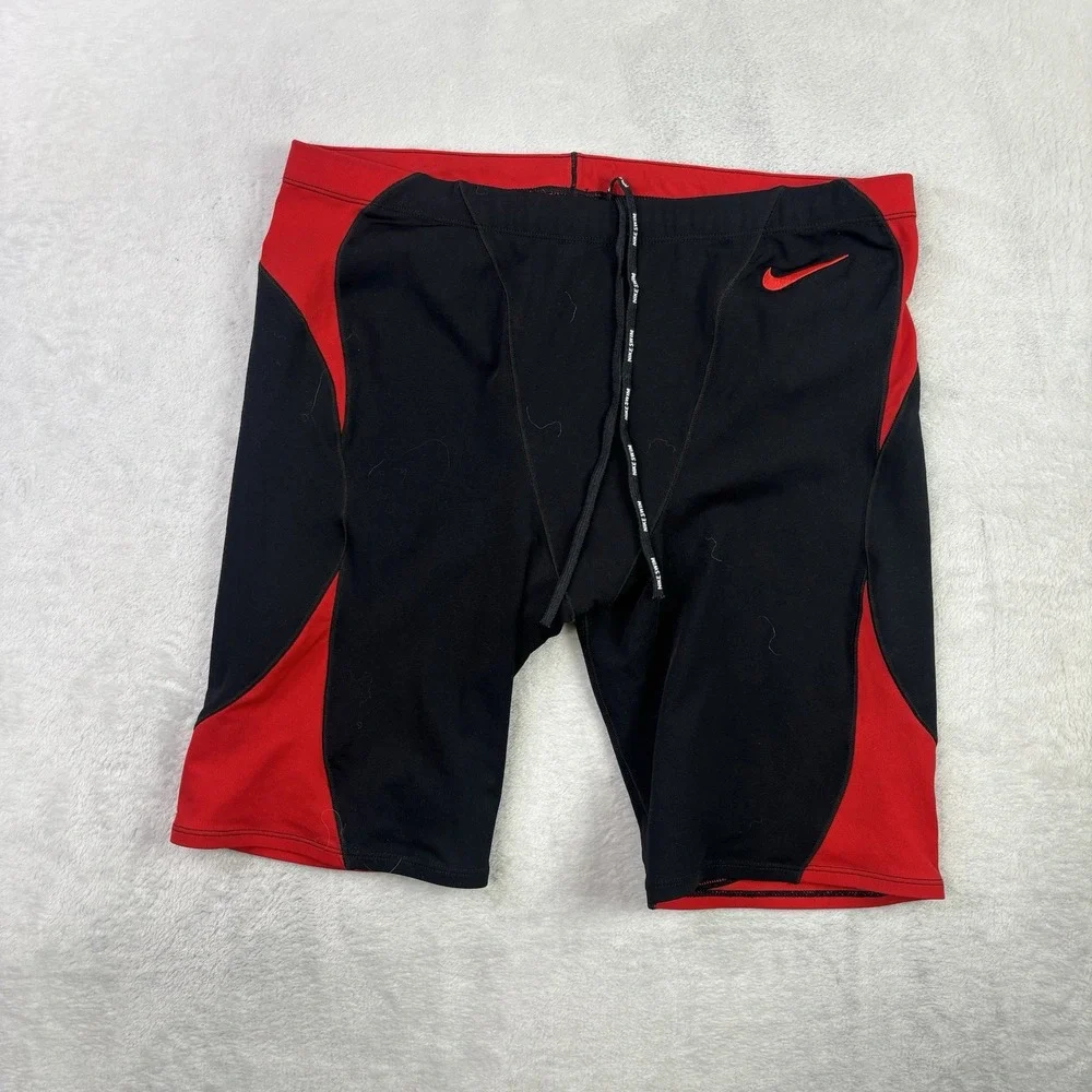 Nike Hydrastrong Swimwear Trunks Men's Size 38 Black Red